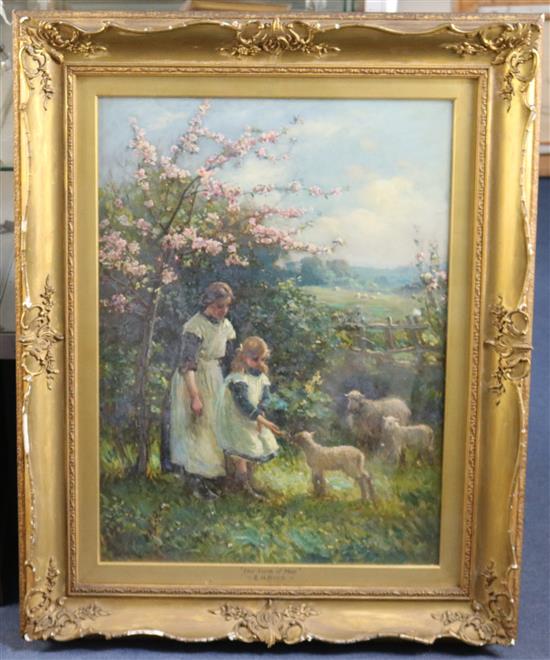 Ernest H. Rigg (1868-1947) The First of May, 27 x 20in., together with 2 letters from the artist